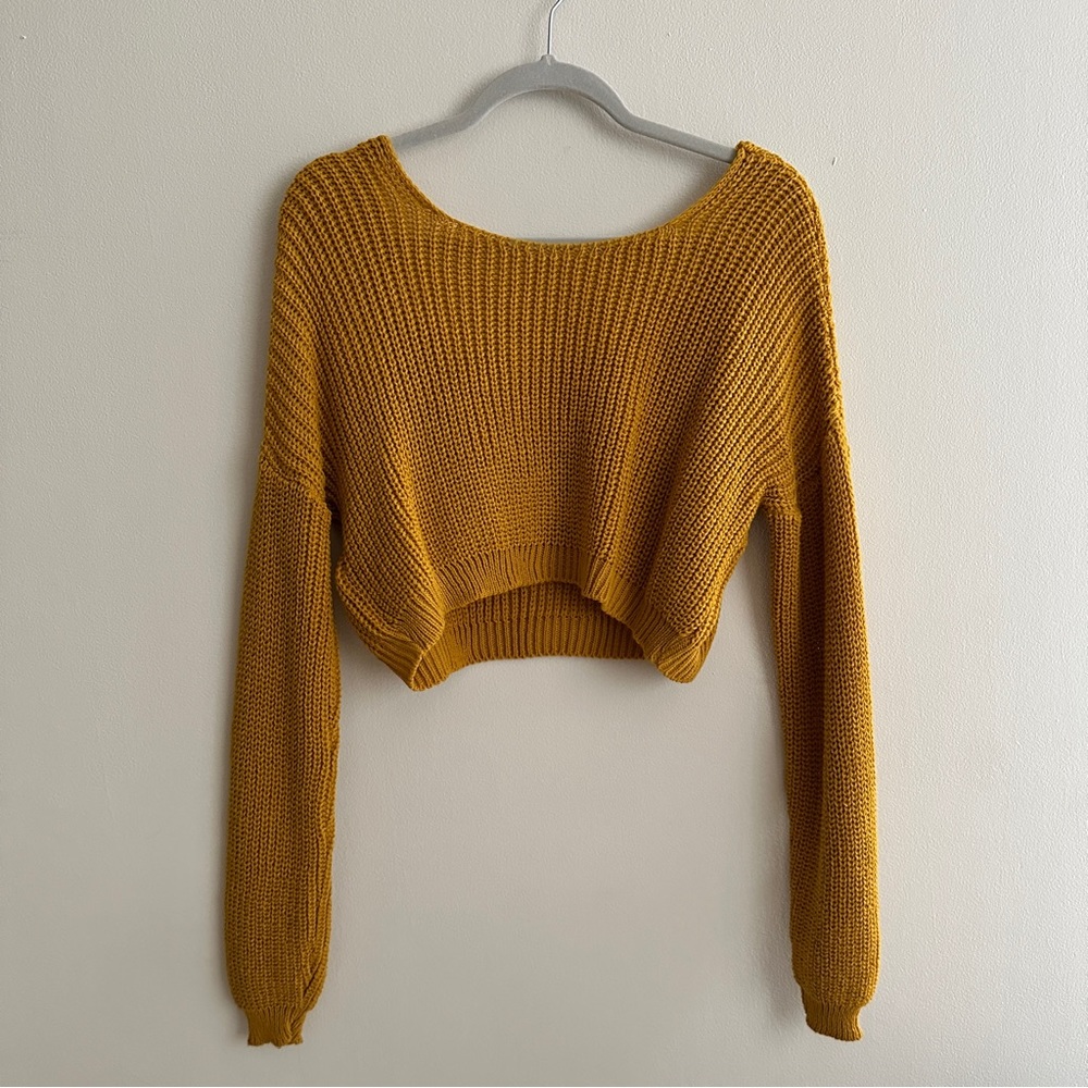 Mustard Knit Crop top sweater